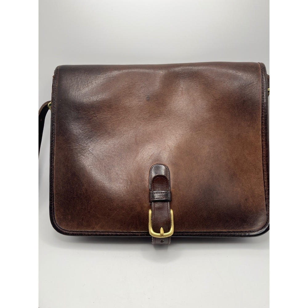 Vintage Coach Brown Leather Messenger Crossbody Bag NYC Made 909-0126 Mahogany - Picture 2 of 12